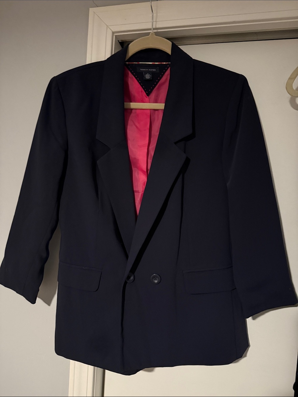 Tommy Hilfiger - Navy Women’s Blazer with Pink Lining